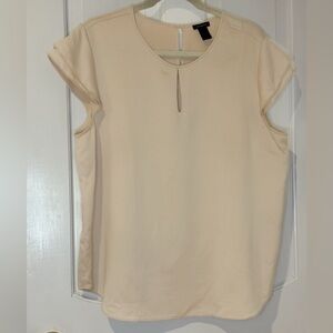 Ann Taylor Beige Keyhole Blouse | Size XL | Classic Workwear Top